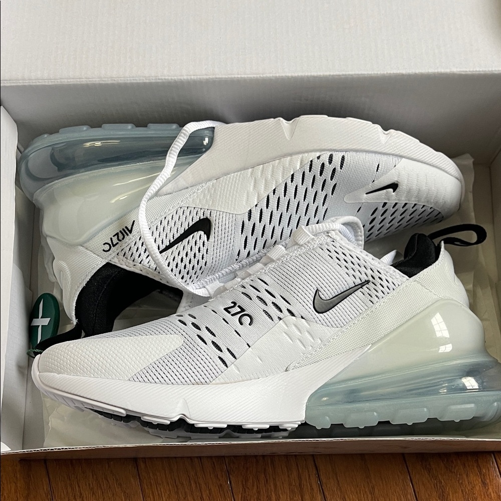 Nike Air Max 270 White and Black Sneakers